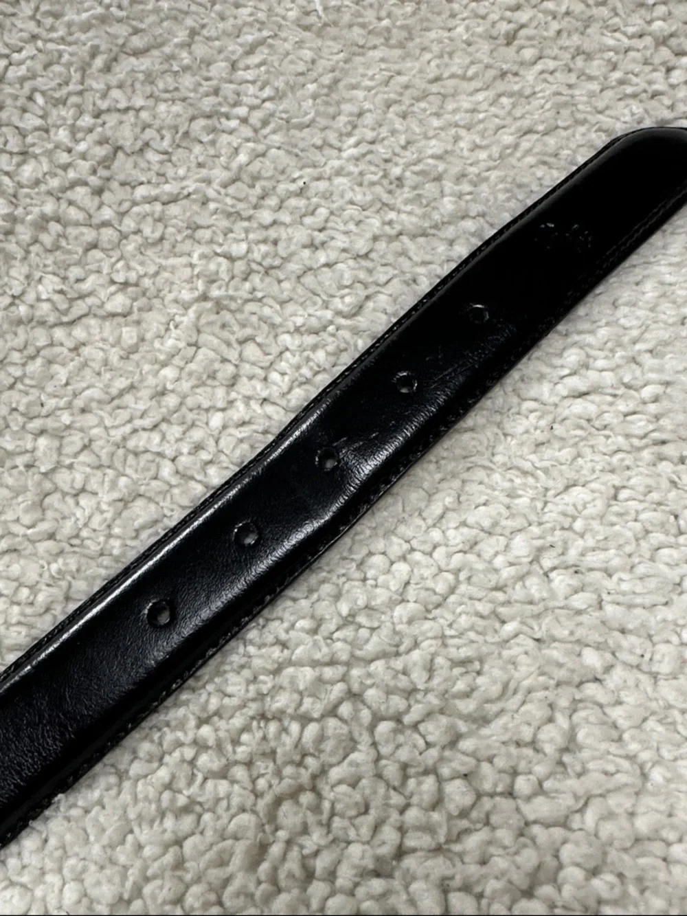Jos A Bank Black Leather Belt, Shiny Silver Tone Buckle, 46 Like New!